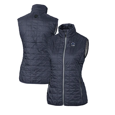 Women's Cutter & Buck Navy Penn State Nittany Lions Alumni Rainier PrimaLoft Eco Insulated Full-Zip Puffer Vest