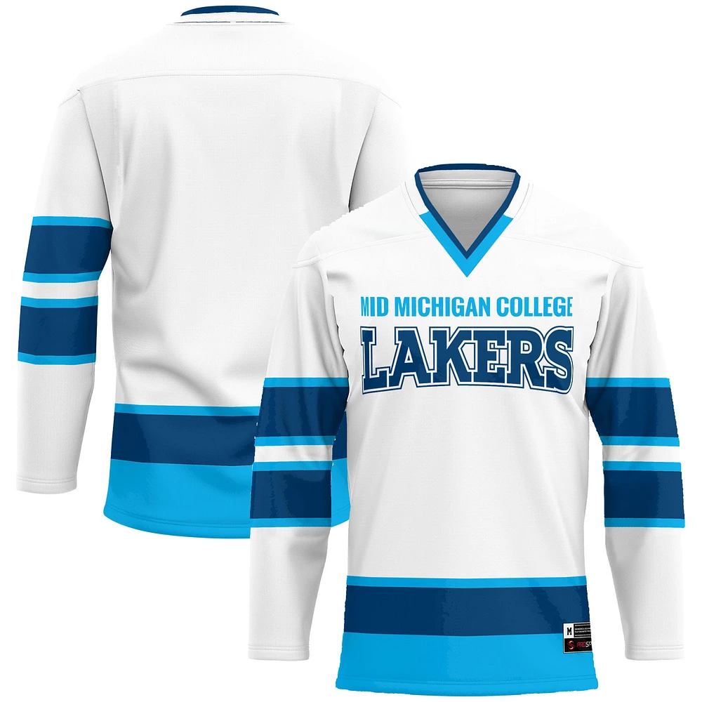 Men's GameDay Greats White Mid Michigan College Hockey Jersey