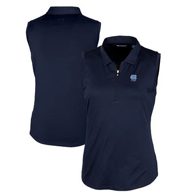 Women's Cutter & Buck  Navy North Carolina Tar Heels Alumni DryTec Forge Stretch Sleeveless Polo
