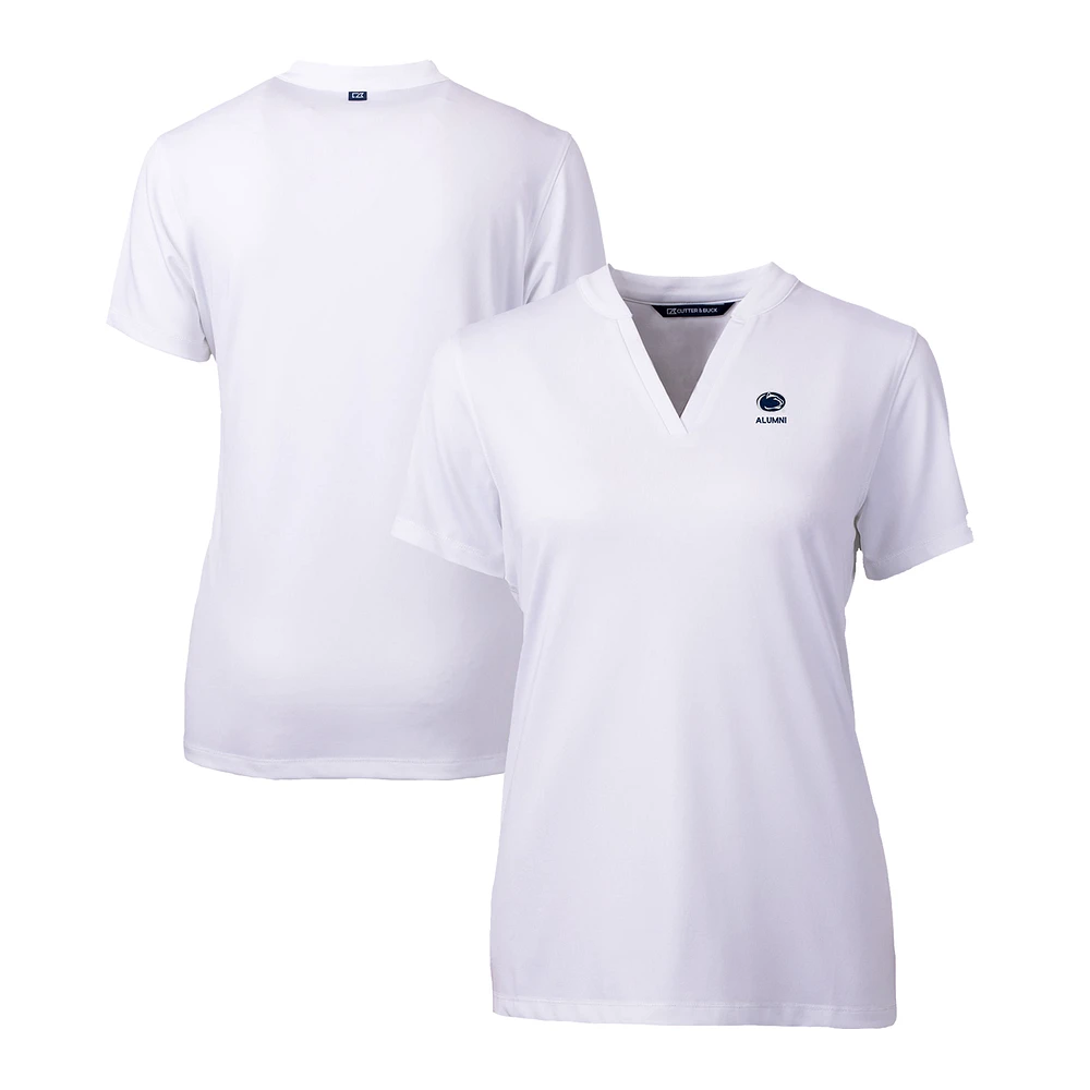 Women's Cutter & Buck White Penn State Nittany Lions Alumni DryTec Forge Stretch V-Neck Blade Top