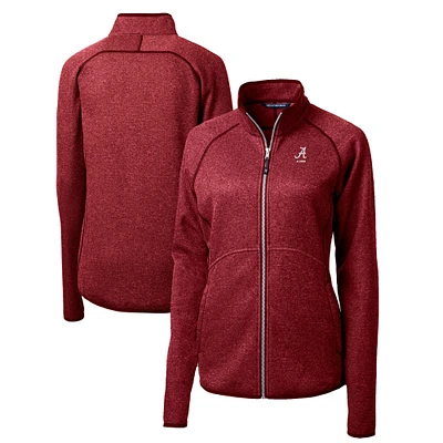 Women's Cutter & Buck Crimson Alabama Tide Alumni Mainsail Sweater-Knit Full-Zip Jacket