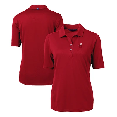 Women's Cutter & Buck Crimson Alabama Tide Alumni Virtue Eco Pique Recycled Polo