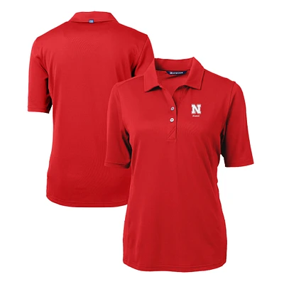 Women's Cutter & Buck Scarlet Nebraska Huskers Alumni Virtue Eco Pique Recycled Polo