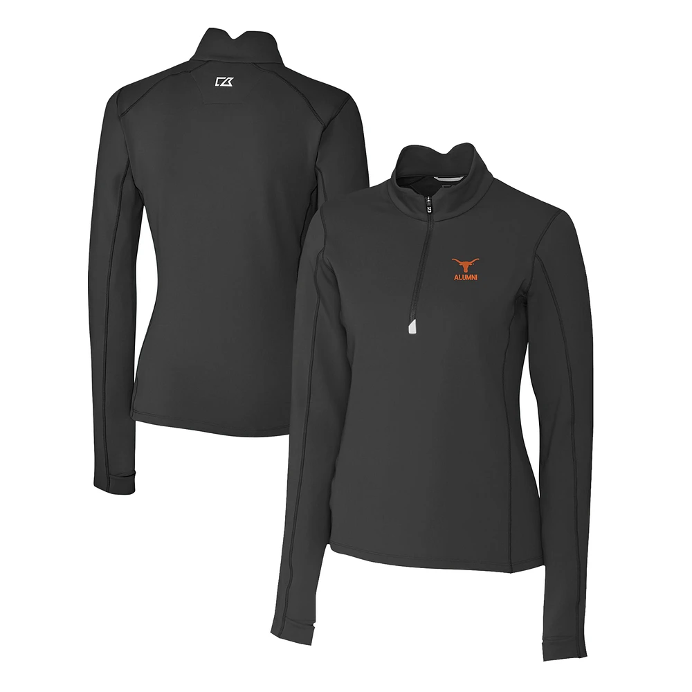 Women's Cutter & Buck Texas Longhorns Alumni Traverse Stretch Quarter-Zip Top