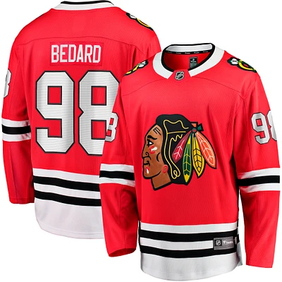 Men's Fanatics Connor Bedard Red Chicago Blackhawks Home Breakaway Player Jersey
