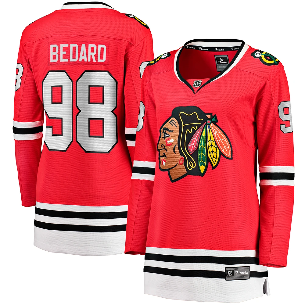Women's Fanatics Connor Bedard Red Chicago Blackhawks Home Breakaway Player Jersey