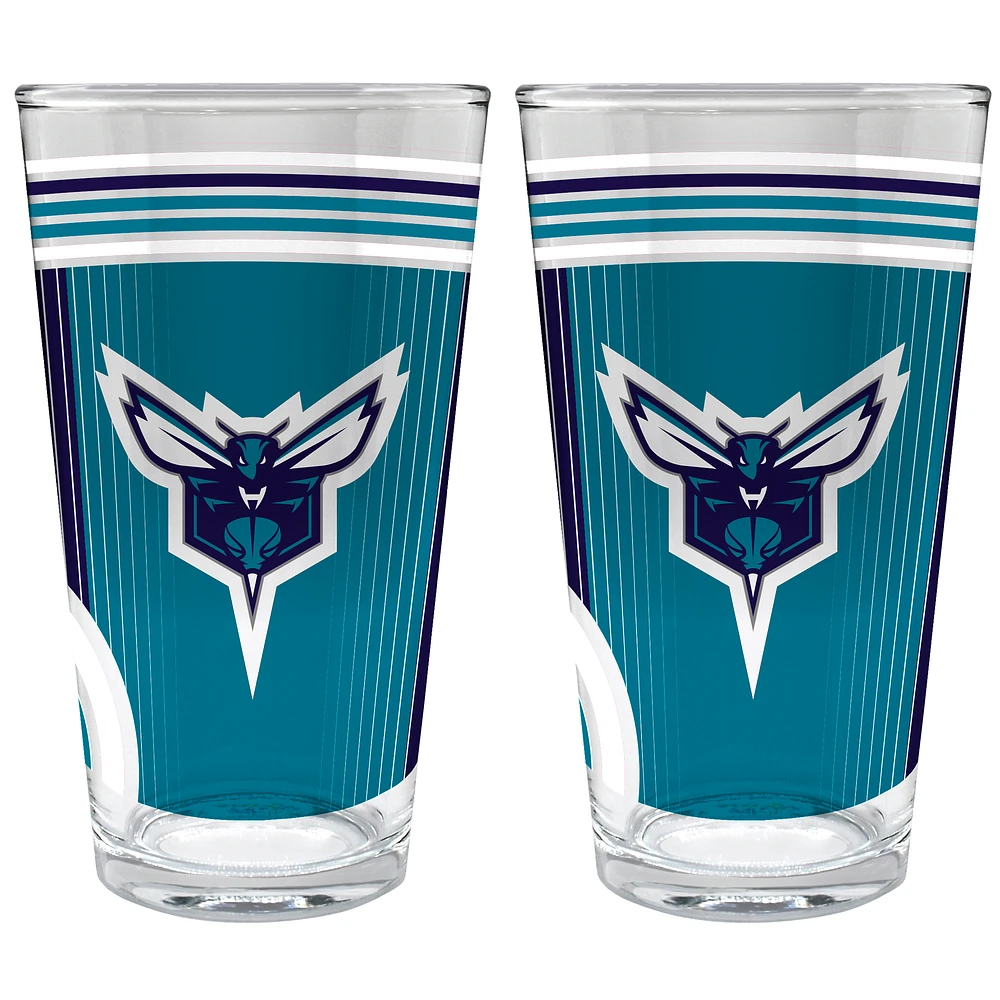 Charlotte Hornets Two-Piece 16oz. Pint Glass Set