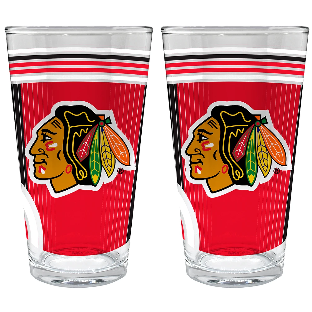 Chicago Blackhawks Two-Piece 16oz. Pint Glass Set
