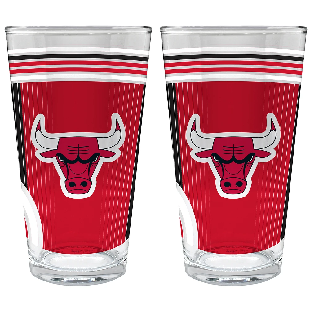 Chicago Bulls Two-Piece 16oz. Pint Glass Set