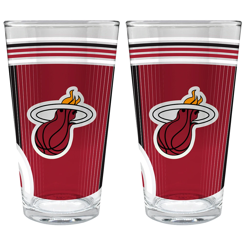 Miami Heat Two-Piece 16oz. Pint Glass Set