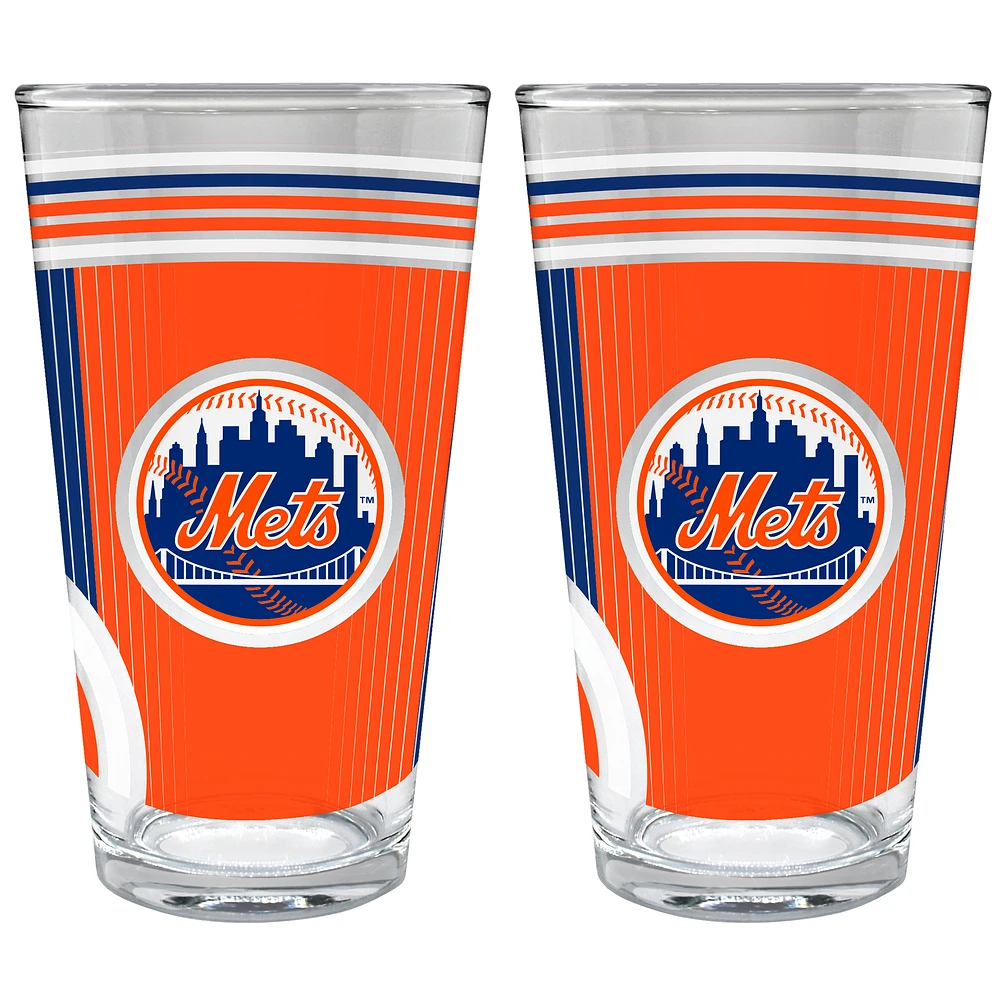 New York Mets Two-Piece 16oz. Pint Glass Set