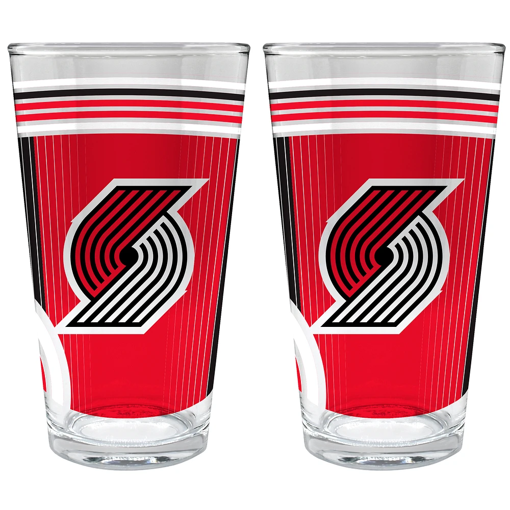 Portland Trail Blazers Two-Piece 16oz. Pint Glass Set