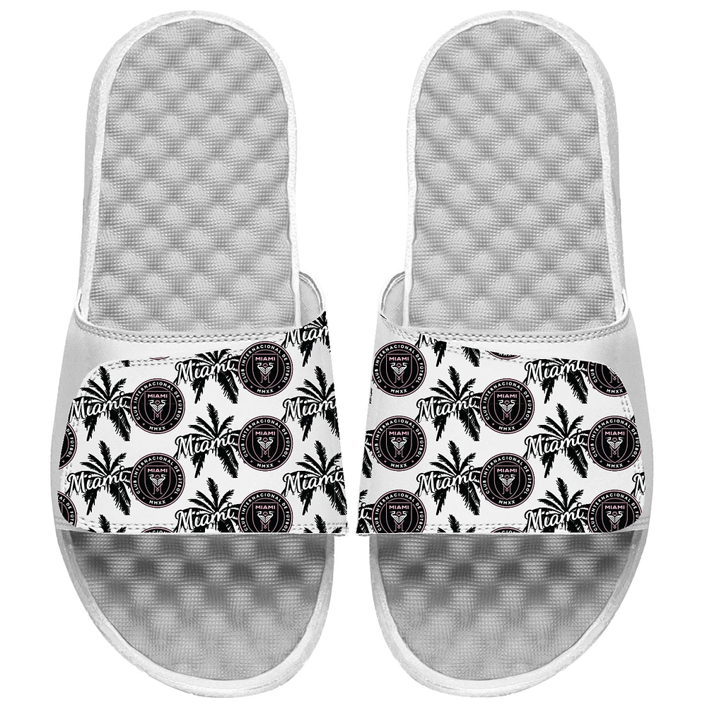 Youth ISlide White Inter Miami CF Pattern Slide Sandals