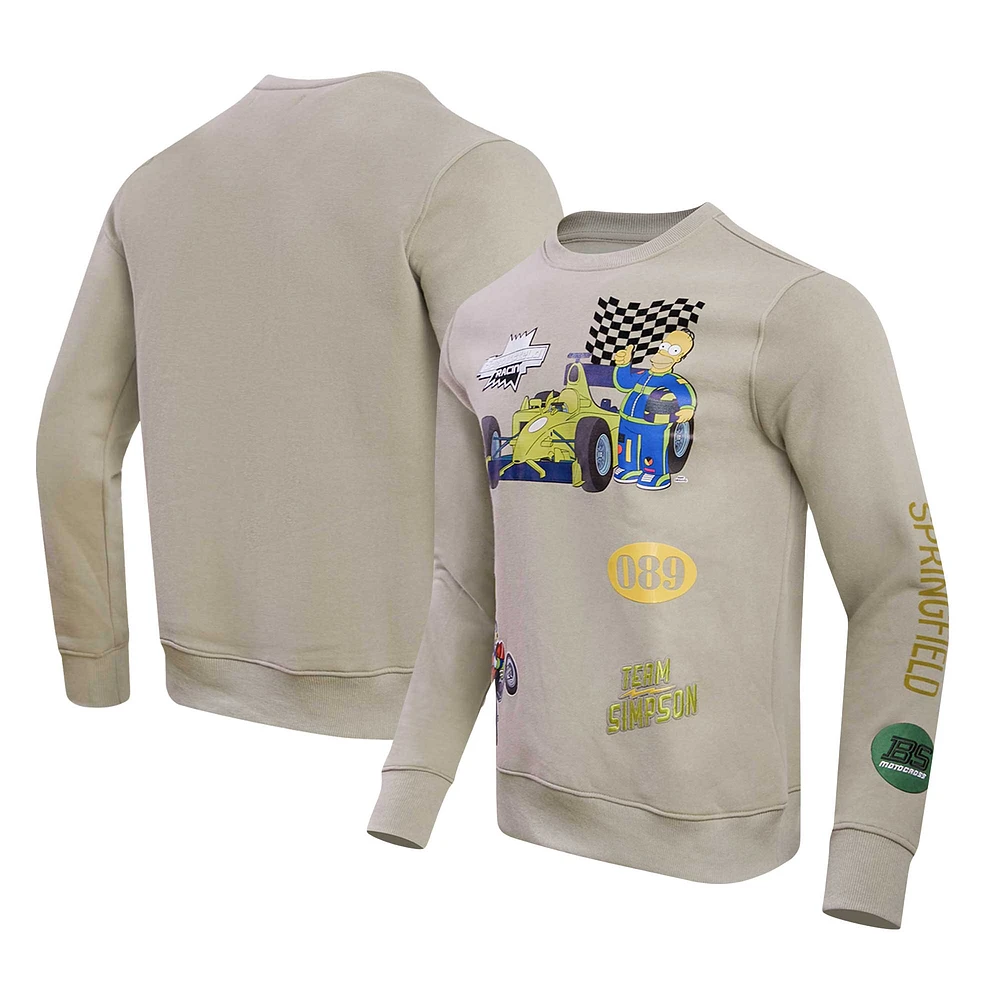 Unisex Freeze Max Khaki The Simpsons Racing Pullover Sweatshirt