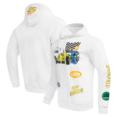 Unisex Freeze Max White The Simpsons Racing Pullover Hoodie