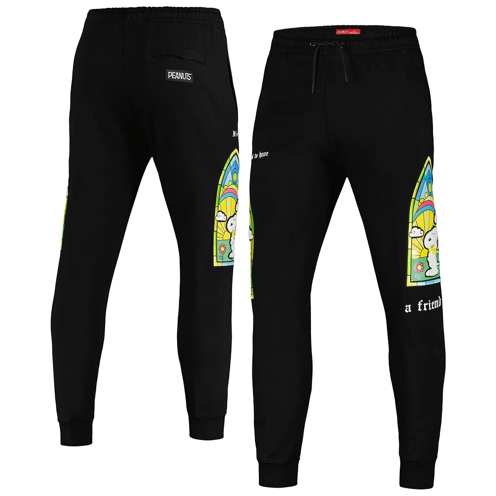Men's Freeze Max Black Peanuts Snoopy A Friend Jogger Pants