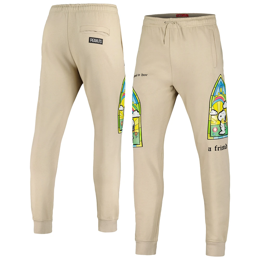 Men's Freeze Max Khaki Peanuts Snoopy A Friend Jogger Pants