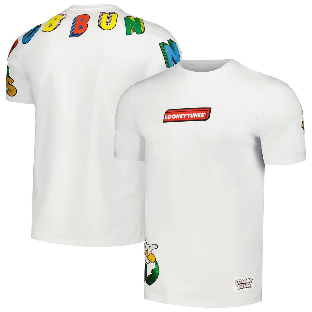 Unisex Freeze Max Bugs Bunny White Looney Tunes Big Letter T-Shirt