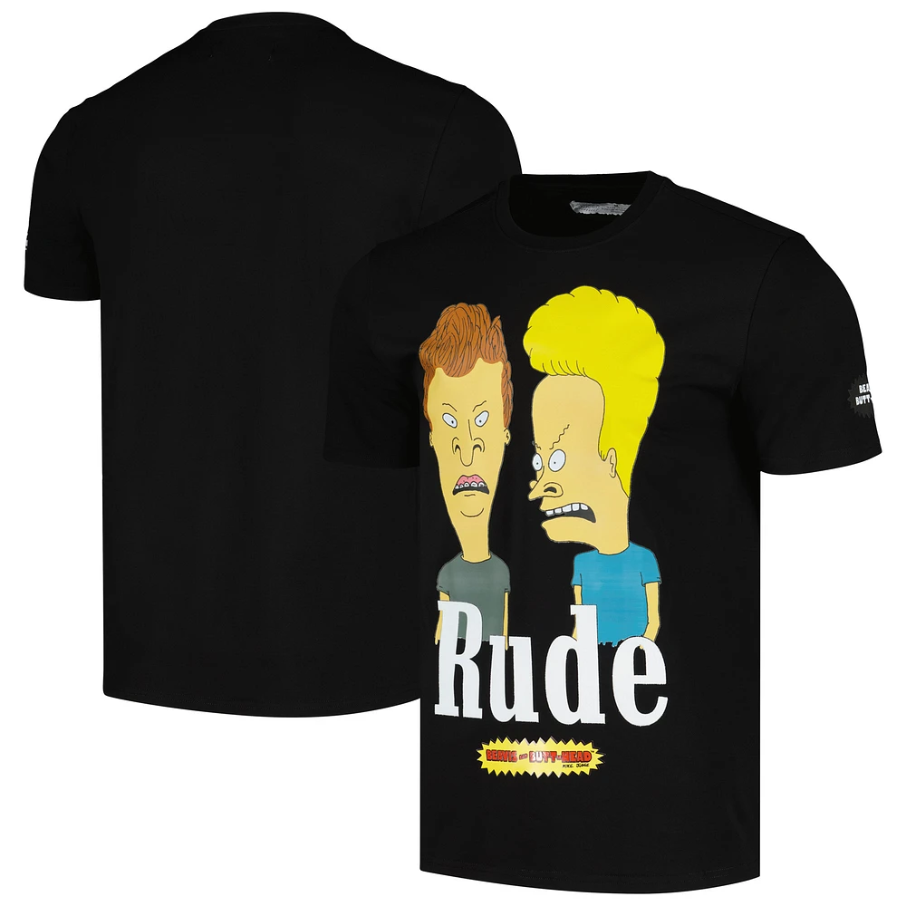 Unisex Freeze Max Black Beavis and Butt-Head Rude T-Shirt