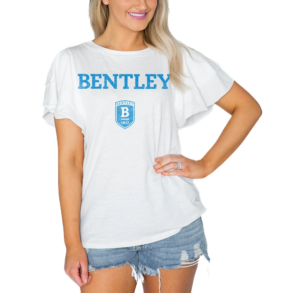 Women's Gameday Couture White Bentley Falcons Arch Logo Flutter Sleeve Lightweight T-Shirt