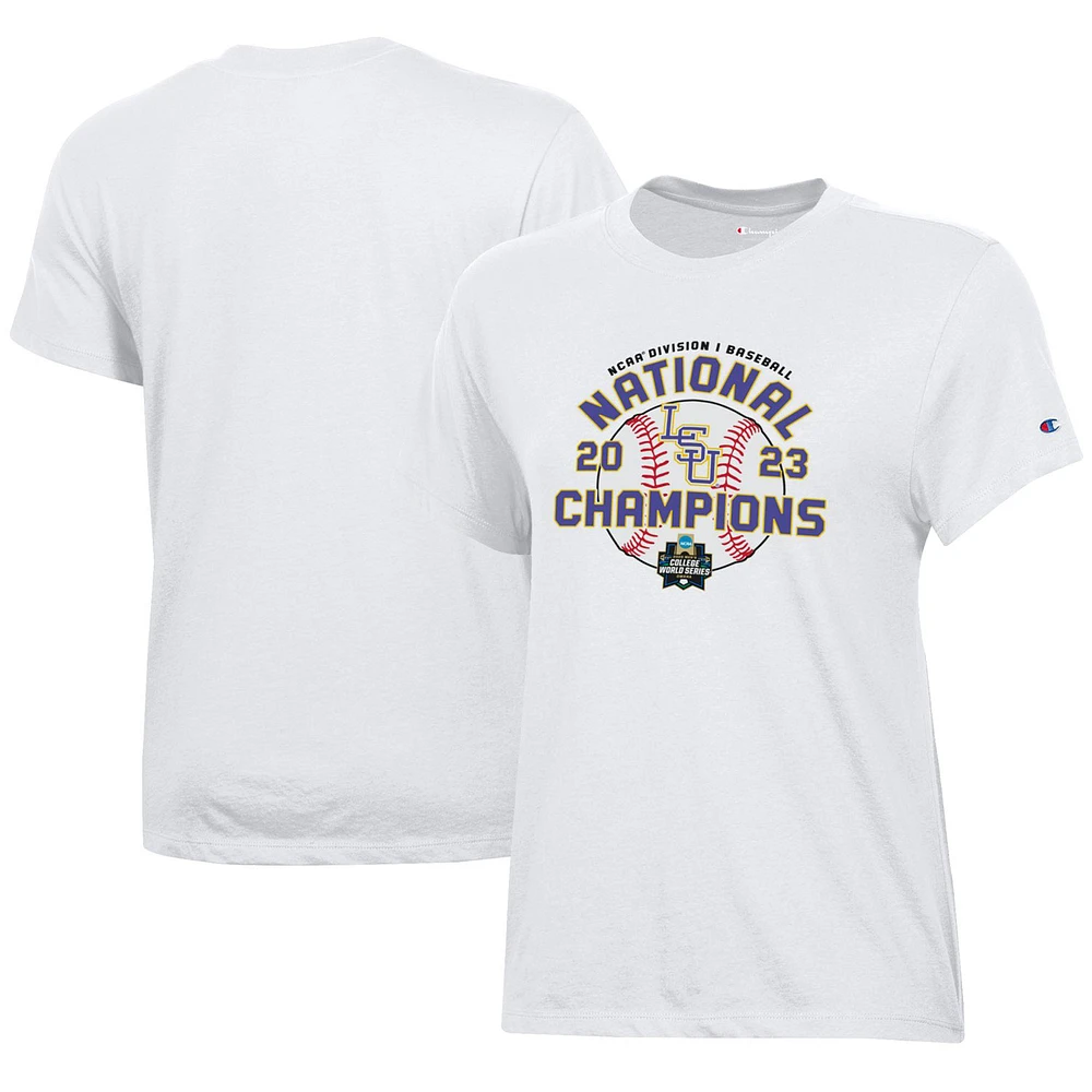 Women's Champion White LSU Tigers 2023 NCAA Men's Baseball College World Series Champions Locker Room T-Shirt