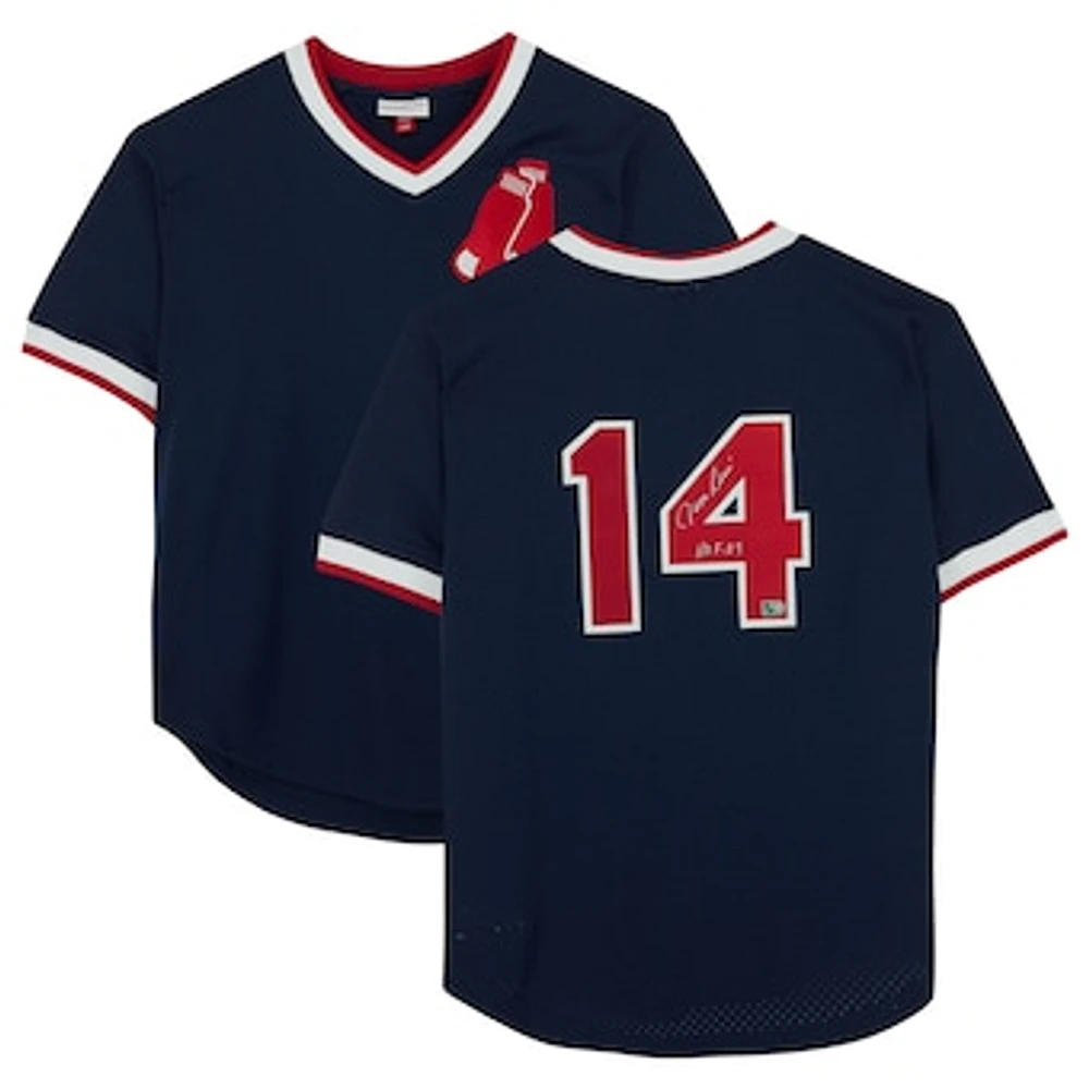 Jim Rice Boston Red Sox Autographed Blue 1989 Mitchell & Ness Authentic Batting Practice Jersey with "HOF 09" Inscription