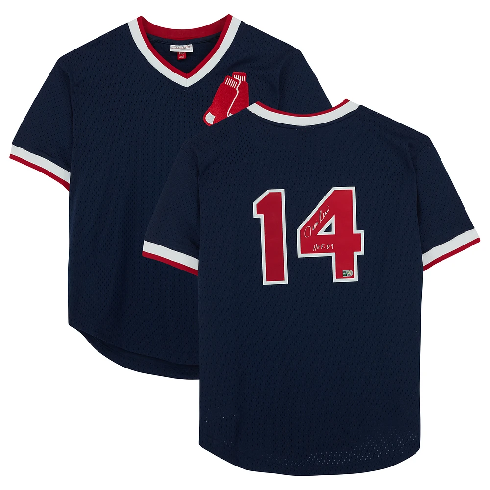 Jim Rice Boston Red Sox Autographed Blue 1989 Mitchell & Ness Authentic Batting Practice Jersey with "HOF 09" Inscription