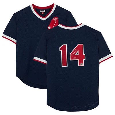 Jim Rice Boston Red Sox Autographed Blue 1989 Mitchell & Ness Authentic Batting Practice Jersey with "HOF 09" Inscription