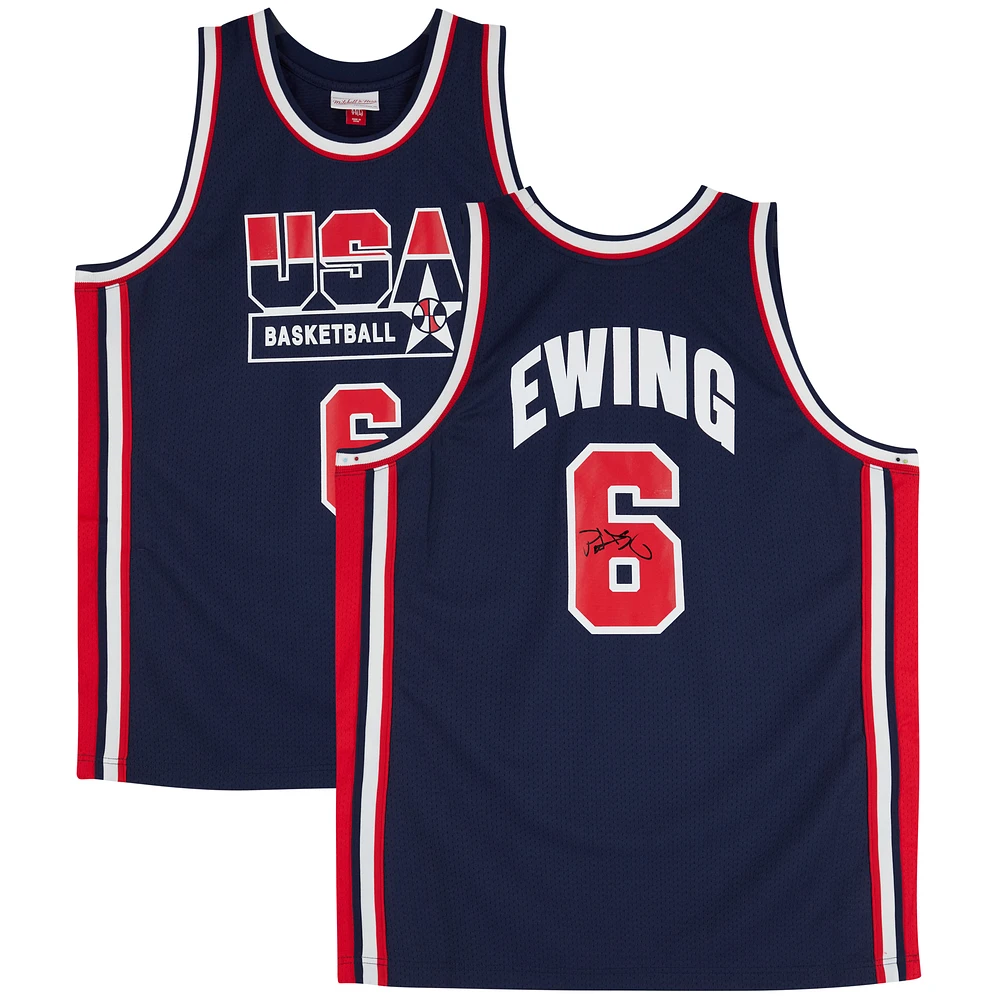 Patrick Ewing Team USA Autographed Navy Mitchell & Ness 1992 Authentic Jersey