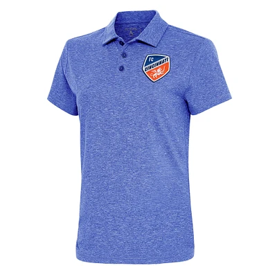 Women's Antigua Heather Royal FC Cincinnati Motivated Polo