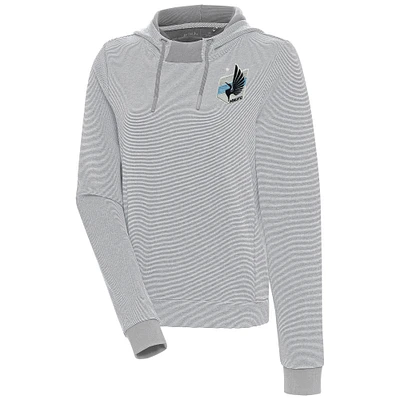 Women's Antigua / Minnesota United FC Axe Bunker Tri-Blend Pullover Hoodie