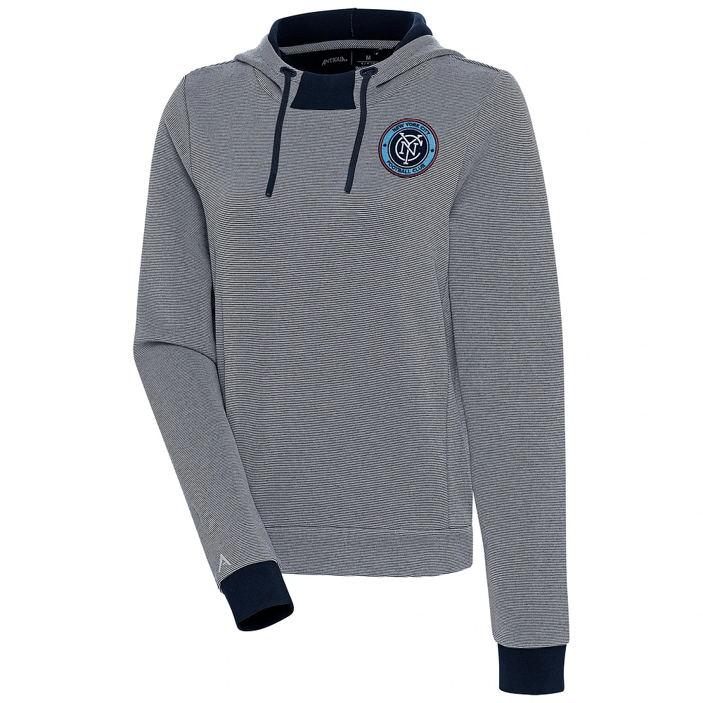 Women's Antigua Navy New York City FC Axe Bunker Tri-Blend Pullover Hoodie