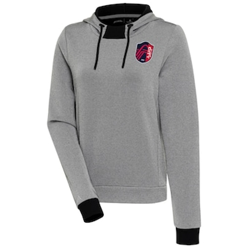 Women's Antigua St. Louis City SC Axe Bunker Tri-Blend Pullover Hoodie