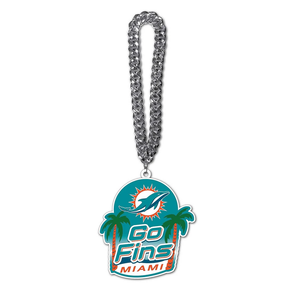 MOJO Miami Dolphins Slogan Fan Chain Necklace