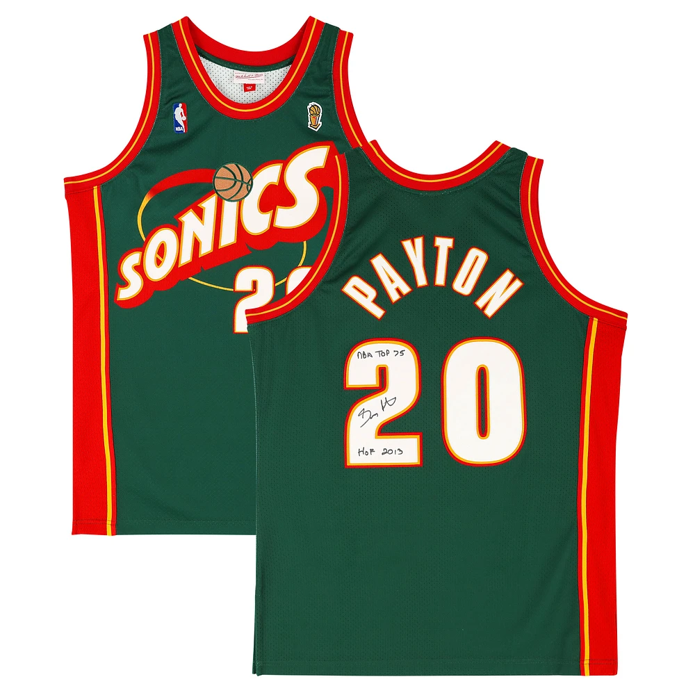 Gary Payton Seattle Supersonics Autographed Mitchell & Ness Authentic Jersey with Multiple Inscriptions