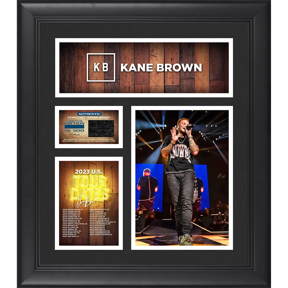 Kane Brown Framed 15" x 17" 2023 Drunk or Dreaming Tour Collage