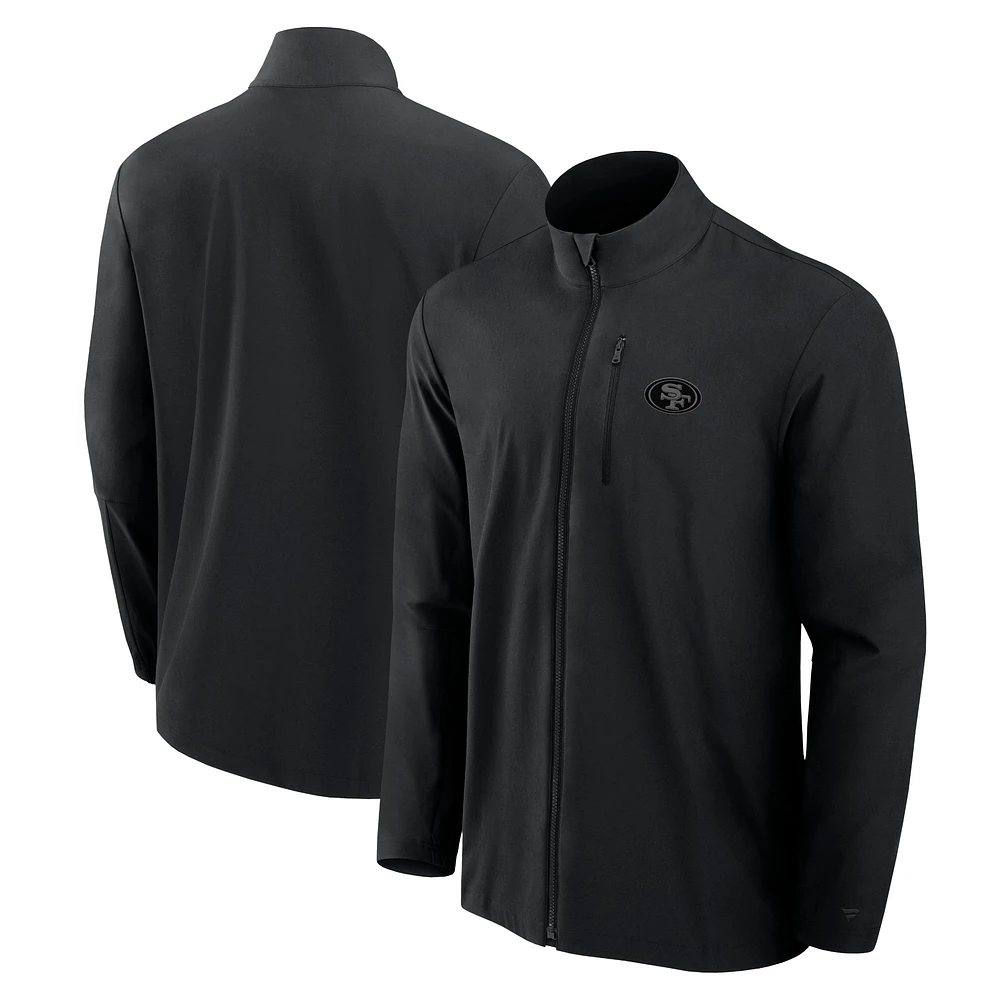 Men's Fanatics Black San Francisco 49ers Front Office Micro Tonal Full-Zip Jacket