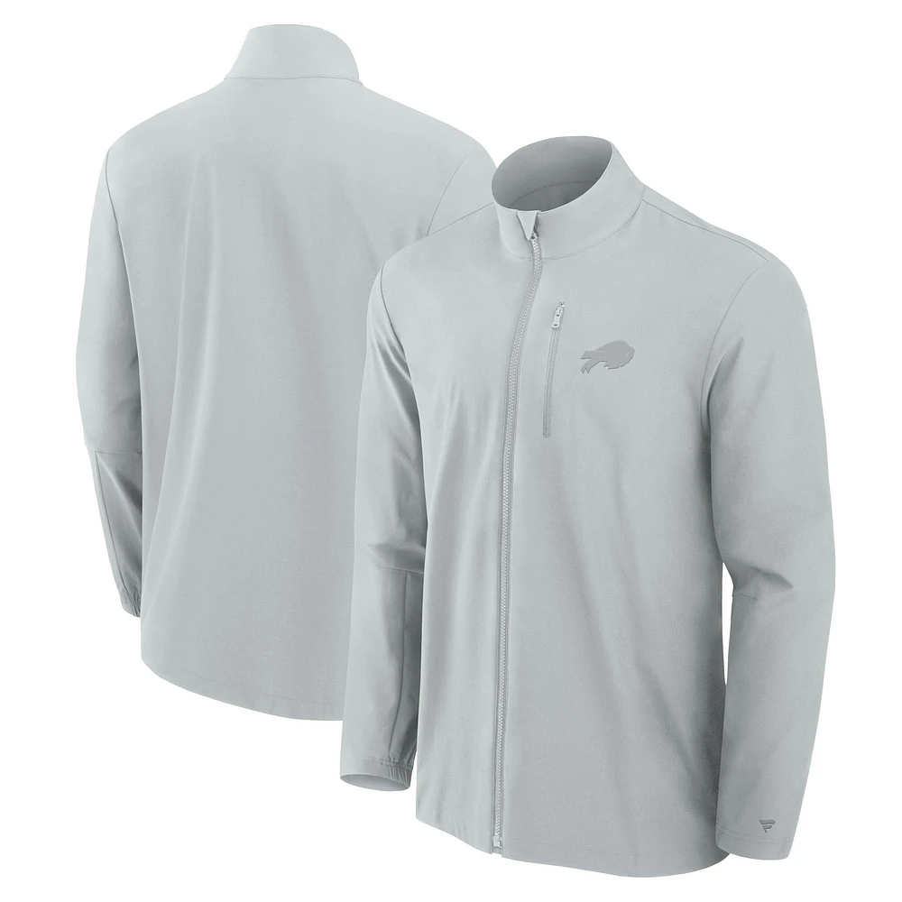 Men's Fanatics Gray Buffalo Bills Front Office Micro Tonal Full-Zip Jacket