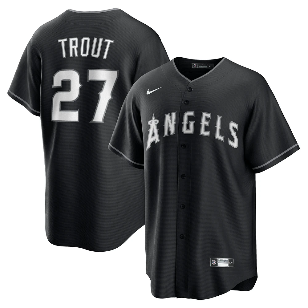 Men's Nike Mike Trout Black Los Angeles Angels Replica Player Jersey