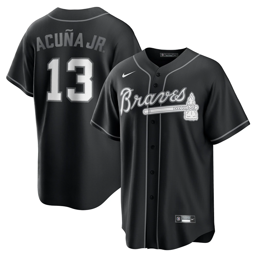 Men's Nike Ronald Acuña Jr. Black Atlanta Braves Replica Player Jersey