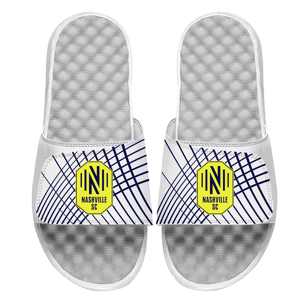 Youth ISlide White Nashville SC Lines Slide Sandals