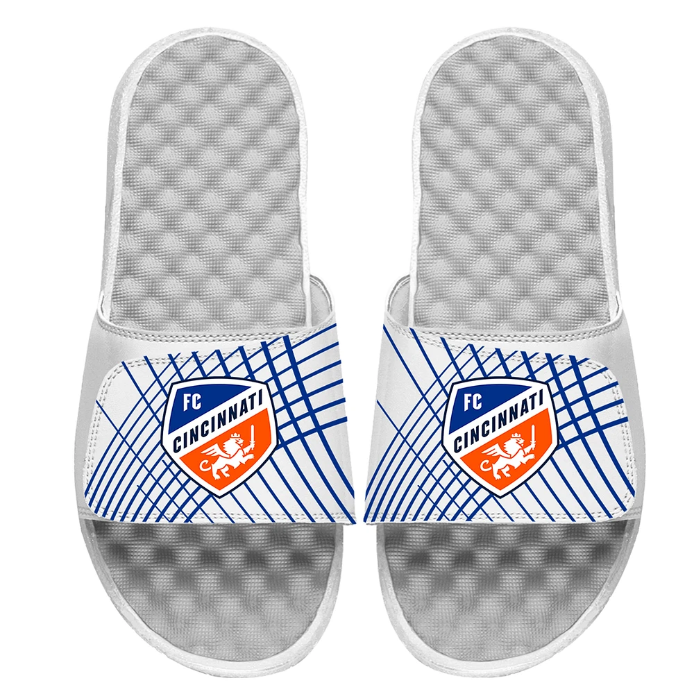 Men's ISlide White FC Cincinnati Lines Slide Sandals