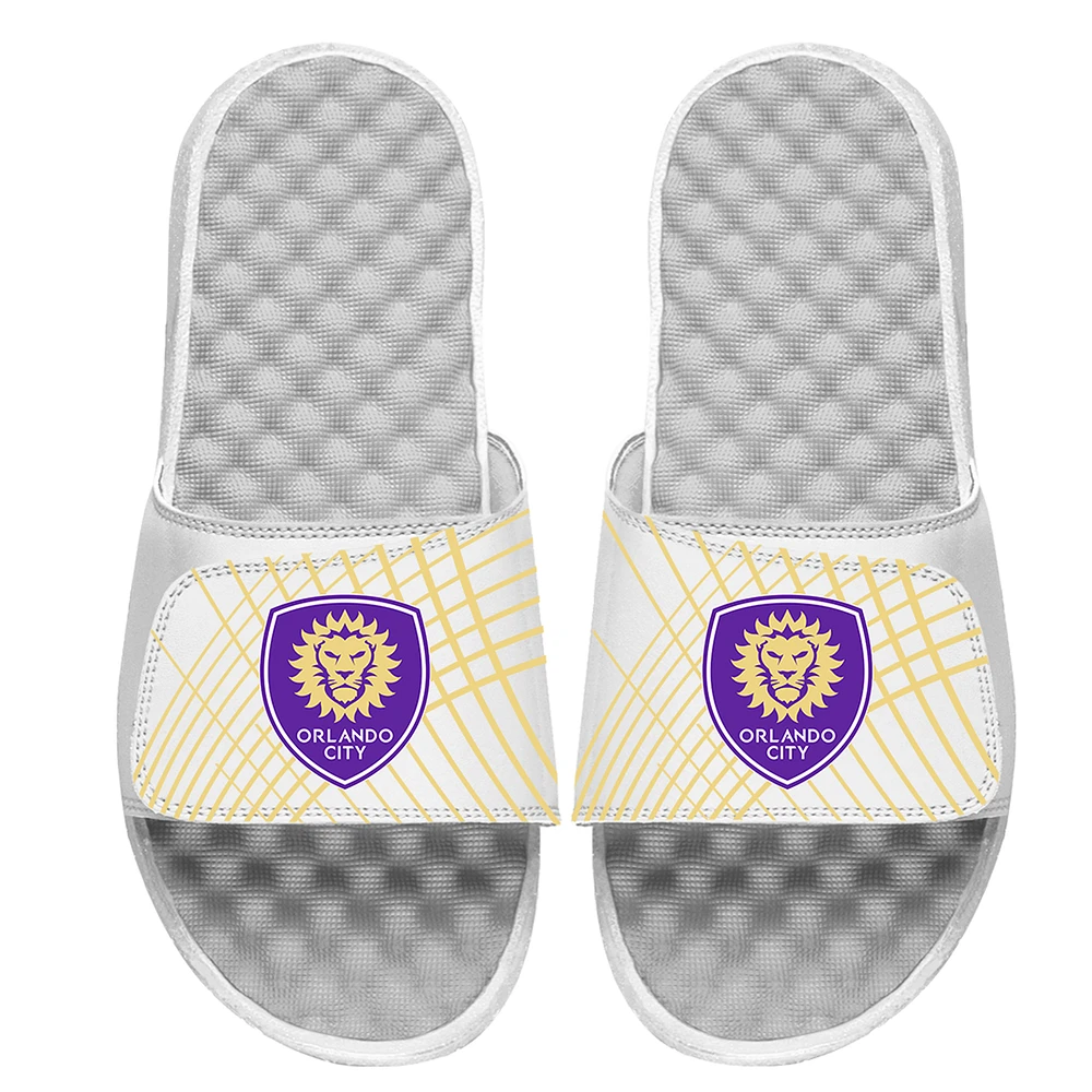Men's ISlide White Orlando City SC Lines Slide Sandals