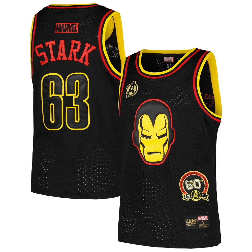Youth Black Iron Man Marvel 60th Anniversary Basketball Jersey