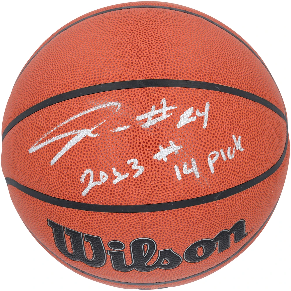 Jordan Hawkins New Orleans Pelicans Autographed Wilson Authentic Series Indoor/Outdoor Basketball with "2023 #14 Pick" Inscription