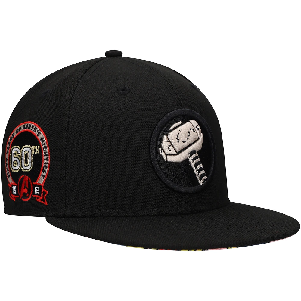 Youth Black Thor Marvel 60th Anniversary Snapback Hat