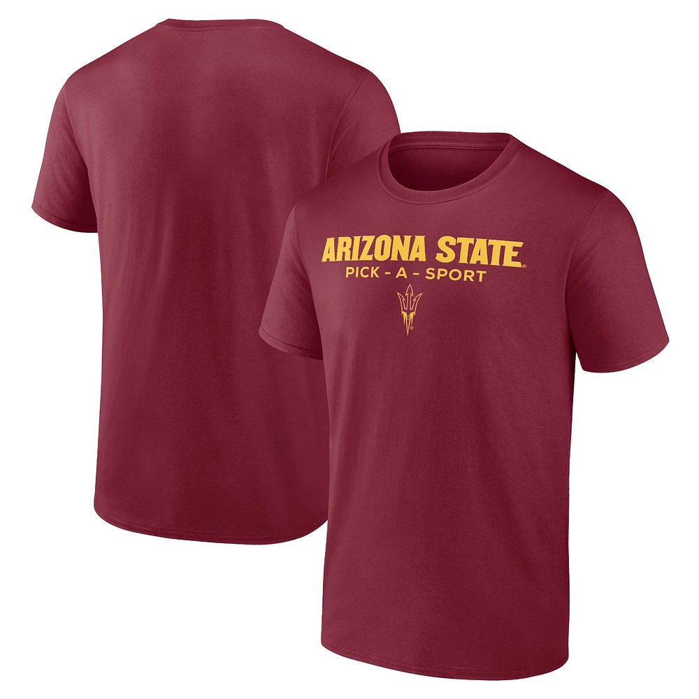 Men's Maroon Arizona State Sun Devils Authentic Pick-A-Sport T-Shirt