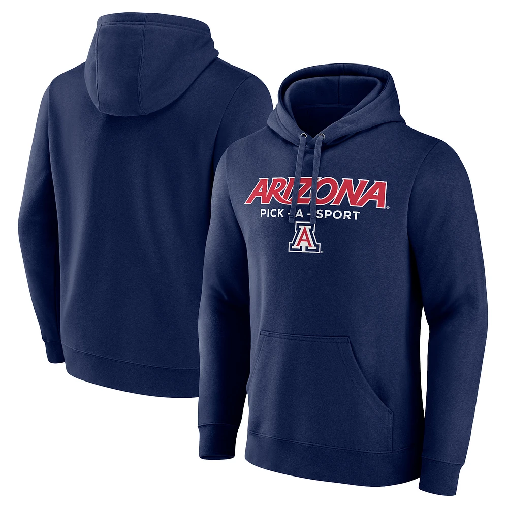 Men's Navy Arizona Wildcats Authentic Pick-A-Sport Pullover Hoodie