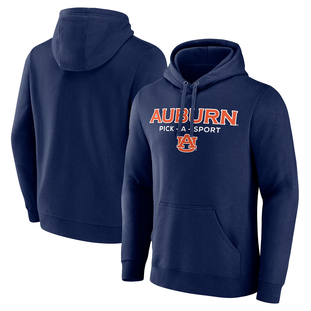 Men's Navy Auburn Tigers Authentic Pick-A-Sport Pullover Hoodie
