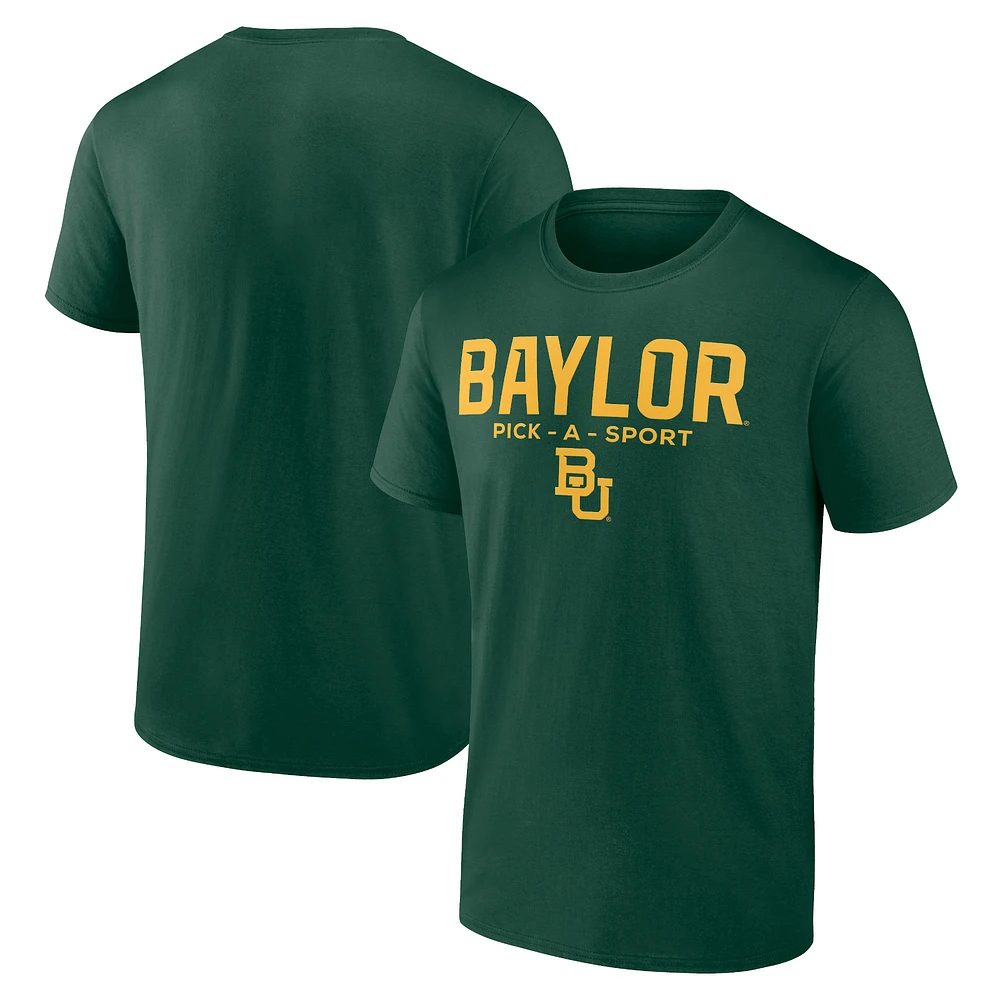 Men's Green Baylor Bears Authentic Pick-A-Sport T-Shirt